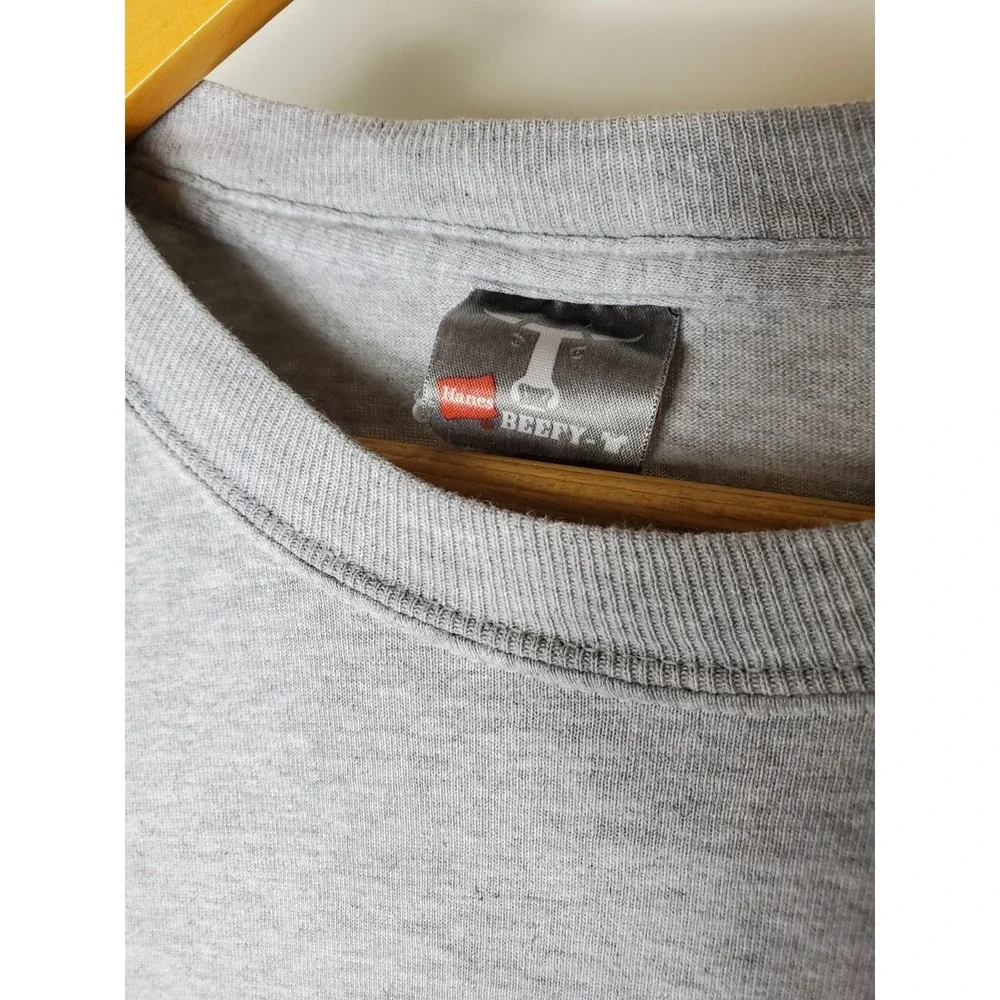 Vintage 90s Hanes Beefy T Marines USMC Long Sleeve Shirt XL Gray Graphic Navy